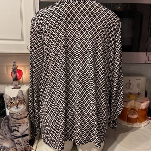 O womens NY Collection casual stretch long roll sleeve plus size top 2X - Picture 4 of 6